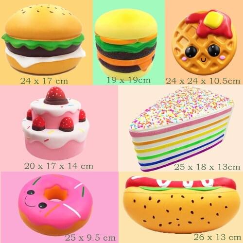 Besegad Big Large Soft Jumbo Squishies Cute Squish Toys Slow Rising Squeeze for Children Kids Adults Relieves Stress Anxiety