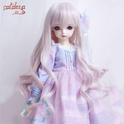 Cataleya BJD Doll Wig 1/3 1/4 1/6 1/8 High Temperature Silk Gray Pink Mixed Color Long Curly Hair