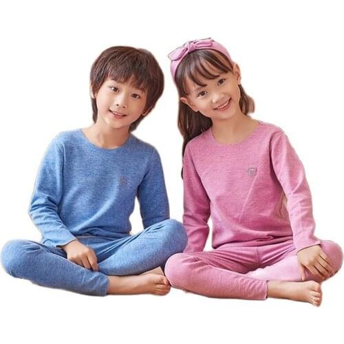 Children Pajamas Sets Plush Thermal Underwear Winter Autumn 2021 New Cartoon for Boys Girls Sleepwear 2-12y Kids Baby Homewear