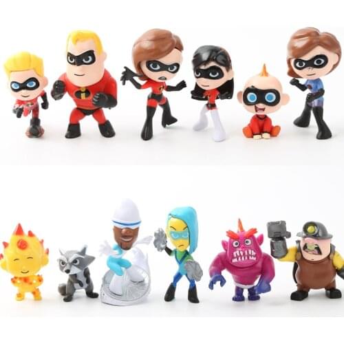Disney Pixar The Incredibles 2 Figures Super Man Dash Parr Jack Parr Elastigirl Action Figure PVC Model Family Figures Toys