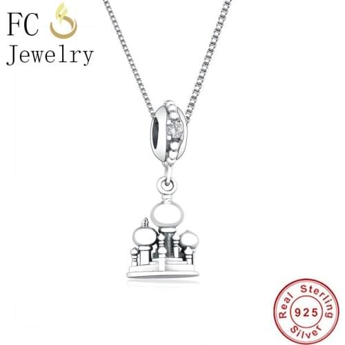 FC Jewelry 925 Sterling Silver Fairy Tale Aladdin Castle Pendant Necklace For Women Gift Chain Collar Choker Kids Trinket 2019