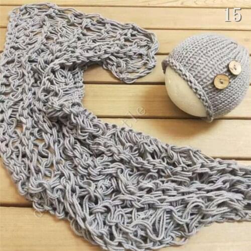 Hand-knitted cotton blankets & caps Newborn photography props