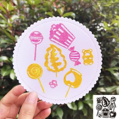Lollipop Candy Bear Set Metal Cutting Dies Craft Die Scrapbooking Dies Cut Stamps Decor Embossing Stencils Cards Making