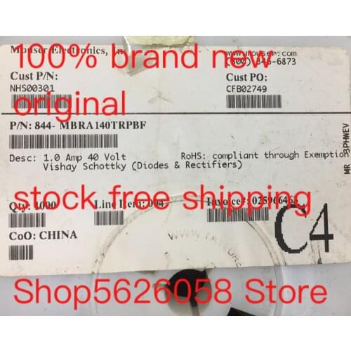 MBRA140TRPBF 844-MBRA140TRPBF DO214AC 100% new original freeshipping STOCK 50PCS-3000PCS/LOT