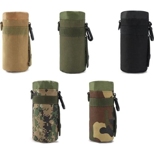 Upgraded Tactical Molle Water Bottle Pouch Holder Military Outdoor Camping Drawstring Water Bottle Pouch Bag Kettle Carrier Bags