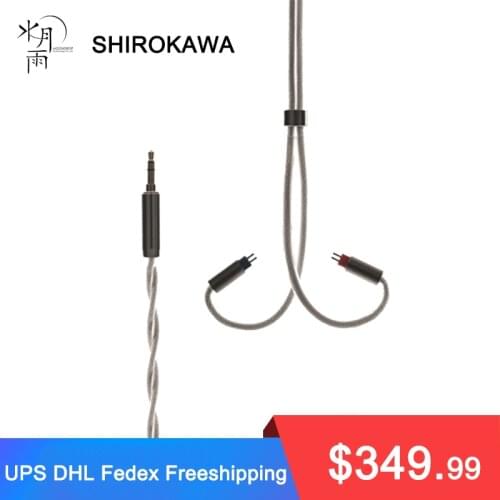 MoonDrop SHIROKAWA Gold- Silver-Palladium 0.78 2Pin 2.5/3.5/4.4mm Upgraded Earphone Cable