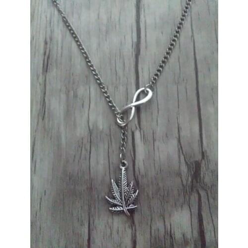 Fashion Vintage lucky 8&Leaves / Maple charm sweater chain suitable necklace&bracelet DIY jewelry Accessories 6pcs B509