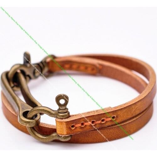 21" Retro Mens Trucker Biker Cool Veg Tan Leather Key Jeans Wallet Chain Key Holder With U HOOK