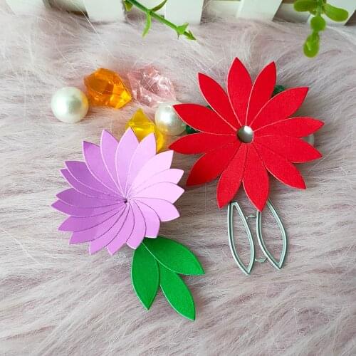 New 2 flowers metal cutting die mould scrapbook decoration embossed photo album decoration card making DIY handicrafts