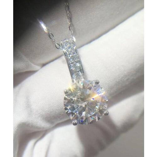 100% 18K gold VVS D color 18K gold Au750 round 5 carats Moissanite luxury and atmosphere ladies necklace (with matching earrings