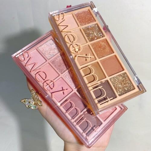 Sweet Mint Cool Toned Eyeshadow Palette Nude Smokey Palette Matte Glitter Eyeshadow Palette Soft Brown Eye Shadow Eye Pigments