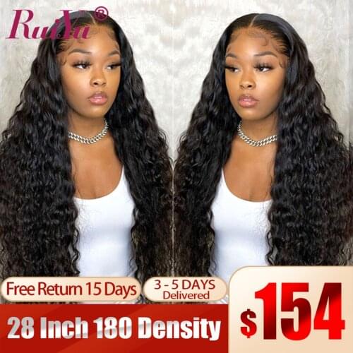 180 Density Water Wave Wig Transparent Lace Wigs Brazilian Hair Wigs Curly Lace Front Human Hair Wig Water Wave Lace Front Wig