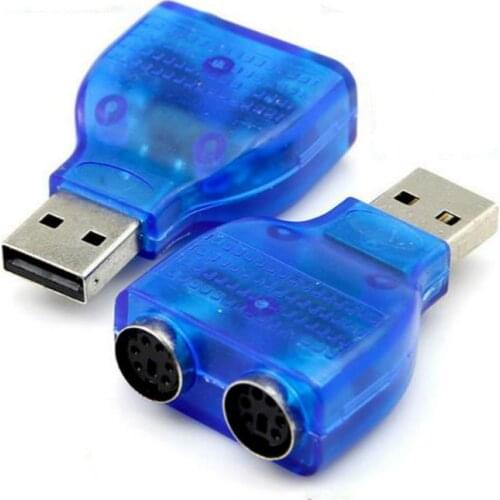 USB to PS/2 Adapter PC Keyboard Mouse Converter Adapter For Desk PC Computer or Laptop Blue