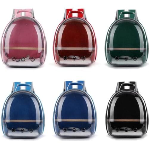D0LF Pet Parrot Carrier Bird Travel Bag Space Capsule Transparent Backpack Breathable 360° Sightseeing