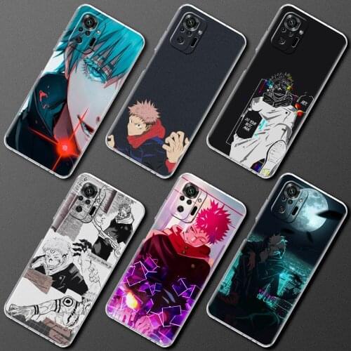 Transparent Case for Xiaomi Redmi Note 9S 9 8 Pro 10S 10 8T 9T Clear Ultrathin Soft Smartphone Cover Jujutsu Kaisen Itadori Yuji