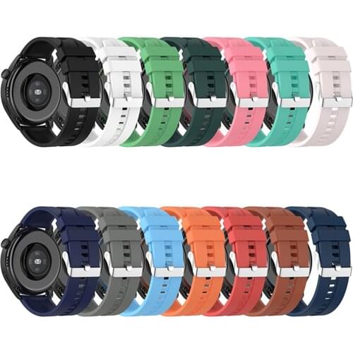 22MM Silver Buckle Watch Strap Band Wristband Bracelet Belt for Huawei Watch3 Watch3 Pro