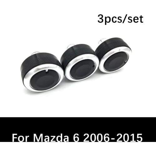 3pcs/set Aluminum Alloy air conditioning knobs heat controller switch knob ac knob buttons For Mazda 6 2006 to 2015 assessories