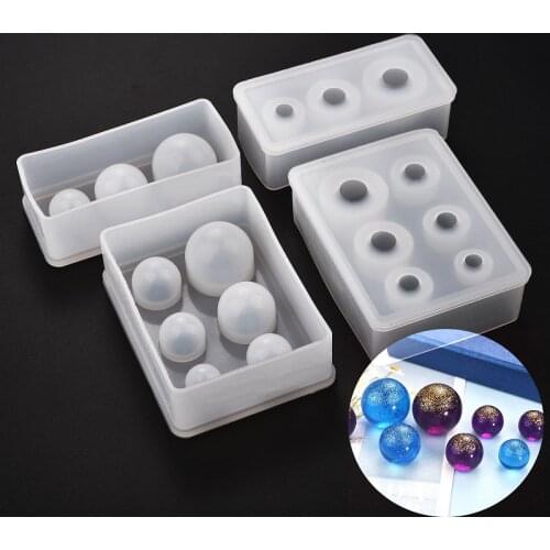 Ball Silicone Molds Epoxy Resin Beads 3D Resin Mold For Necklace Pendant Starry Sky Sphere Mold Jewelry Making Accessories