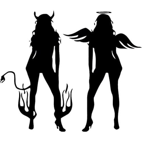 Car stying 13*15.2CM Sexy Girl Devil Evil Angel Good Cool Car Window Decoration Stickers Vinyl Decal Jdm