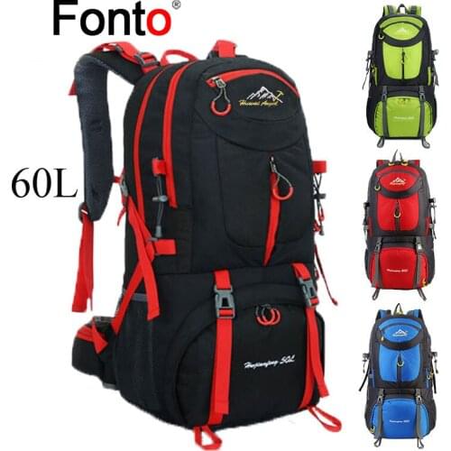 60L Hiking Camping Backpack Waterproof Large Capacity Sports Traveling Outdoor Bags