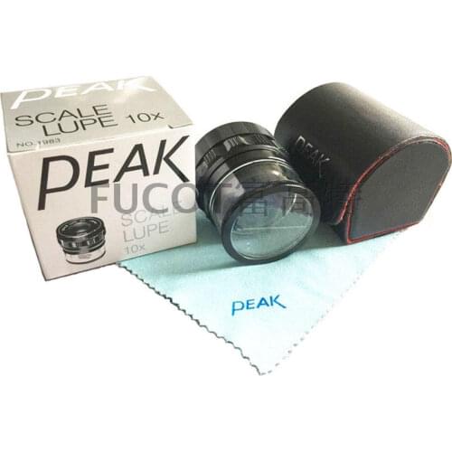 Japan BIJIA magnifying glass PEAK1983-10 10X portable with scale 10 times magnifying glass