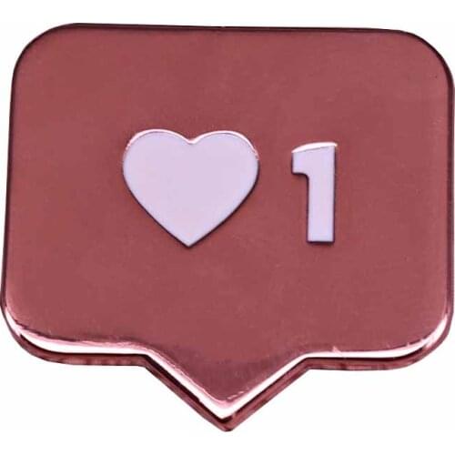 Instagram notification pin 1 like social media brooch rose gold speech bubble badge cute chat jewelry funny friends gift