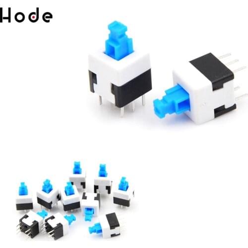 10pcs/lot Self-locking Switch Multimeter Square 6 Pin 8x8 micro Mini Push Button Switch