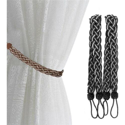 2 Pcs/Set Home Curtain Buckles Tie Rope Curtain Tieback Holder Clips Rope Home Decor Curtain Decorative Accessories