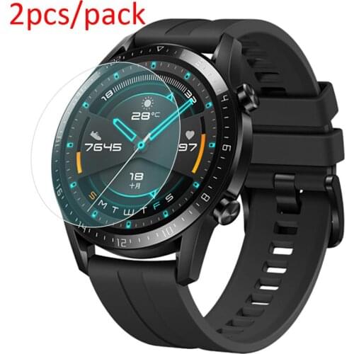 2Pack for Huawei Watch GT 2 (46mm) Tempered Glass Screen Protector 9H Scratch Proof Explosion-Proof Smartwatch Protective