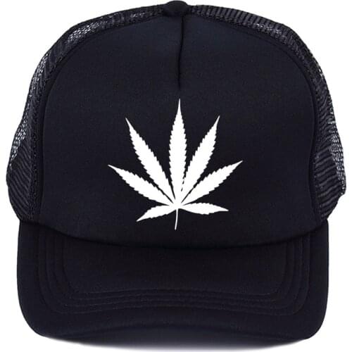 2019 Summer weed Baseball Cap Maple Leaf Mesh Cap Hats For Men Women printing Snapback Outdoor breathable truck drivers hat