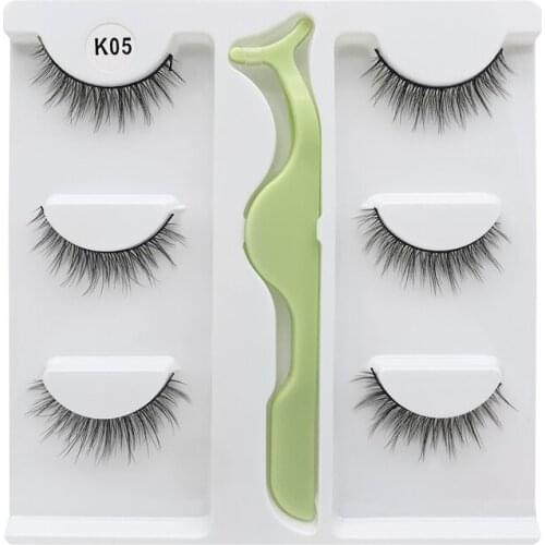 3 pairs 10 styles 3D Faux Mink Hair Lash Natural Soft False Eyelashes Fluffy Wispy Thick Fake Lashes Handmade Eyelash Eye Makeup