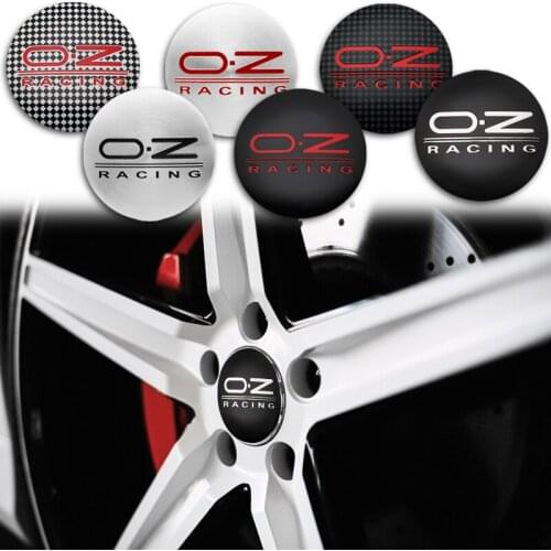 4pcs 56mm Car Styling OZ Racing Emblem Badge Hub Cap Wheel Dust-proof Covers Sticker Decal Decoration For Ford Mustang Audi VW