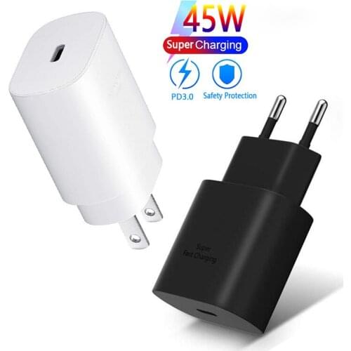 45W Super Fast Charging Adapter PD QC3.0 Charger USB C To Type C Cable For Samsung For Galaxy Note 10 20 S20