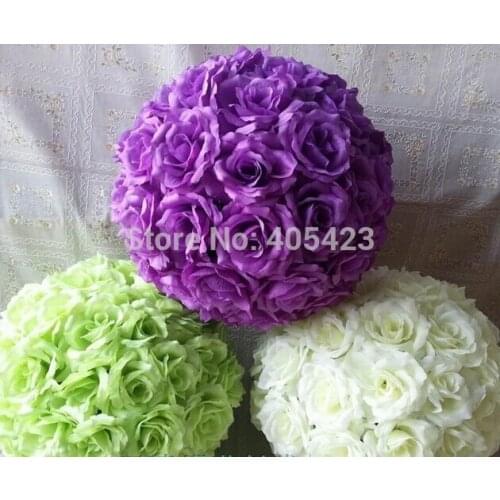 Free shipping 8pcs/lot good quality 25cm wedding centerpiece decoration hanging artificial kissing rose flower ball