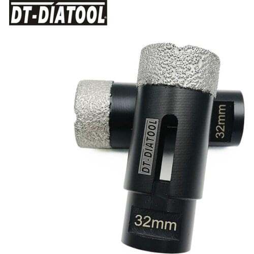 DT-DIATOOL 2pcs/pk 1-1/4" Diamond Dry Drill Hole Saw with M14 Female Thread for Porcelain Tile Granite Dia 32mm Drilling Bits