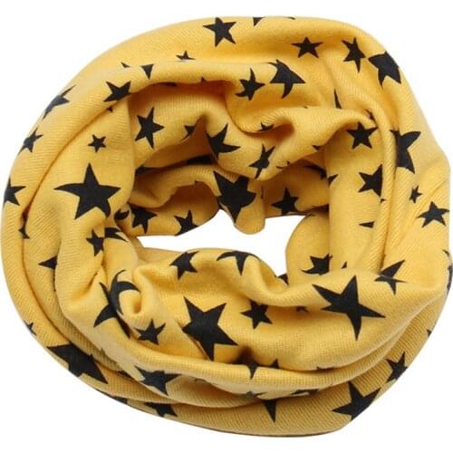 Children Scarf Snood Outdoor Neck Warmer Scarf Autumn Winter Cute Long Warm Star Print Ring Scarf For Kids