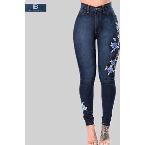EL BARCO Women's Jeans With Embroidery