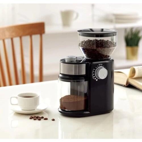 Electric Coffee Grinder Coffee Mill Machine Coffee Bean Grinder Machine Flat Burrs Grinding Machine Black EU PLUG