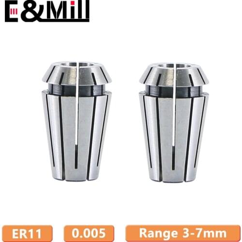ER11 3~7mm High Quality High Precision 0.005 ER Spring Collet Chuck For CNC Milling Tool Holder Engraving Machine Lathe Mill nut