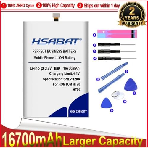 HSABAT 0 Cycle 16300mAh HT70 Battery for HOMTOM HT70 High Quality Mobile Phone Replacement Accumulator
