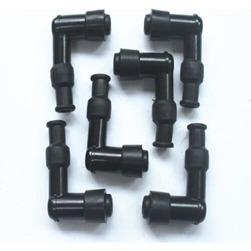 6pcs/lot 90 degree SPARK PLUG CAP with Resistance w/ Rubber Boots Motorcycle for Honda 70 90 110 125 140 150 160CC ATV