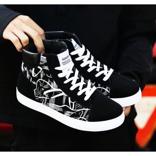 Fashion Sneakers Men Canvas Shoes Breathable Cool Street Shoes Male Brand Sneakers Black Blue Red Mens Causal Shoes Jk98448