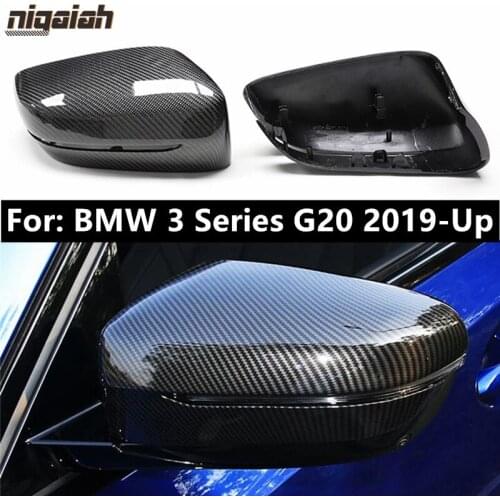 Real Carbon Fiber Rearview Mirror Caps for BMW 3 Series G20 330i 2019 2020 Side Door Wing Mirror Cover Replacement OEM Fitment