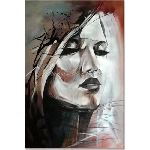 Mintura Wall Picture for Living Room Oil Paintings on Canva Hand Painted A Portrait of A Woman Home Decoration Wall Art No Frame