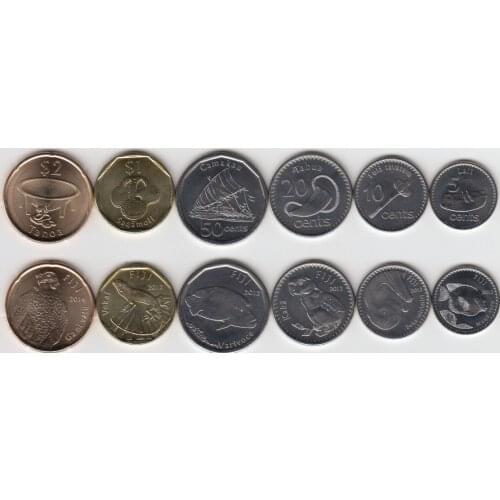 A Set of 6 Fiji Coins 2012 Brand New 100% Authentic Original Coin Collectibles UNC