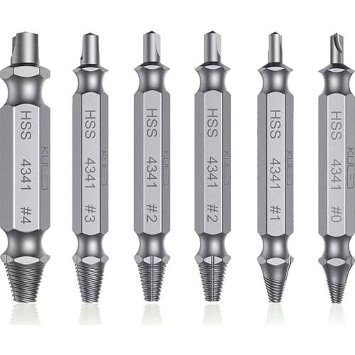 6pcs Drill Bit Kit Damaged Screw Remover Set Broken Screws Bolt Extractor Support Dropshipping