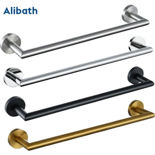 18 Inch Wall Mounted Towel Rack Single Rod 304 Stainless Steel Towel Bar Bathroom Hardware Kitchen Fixture