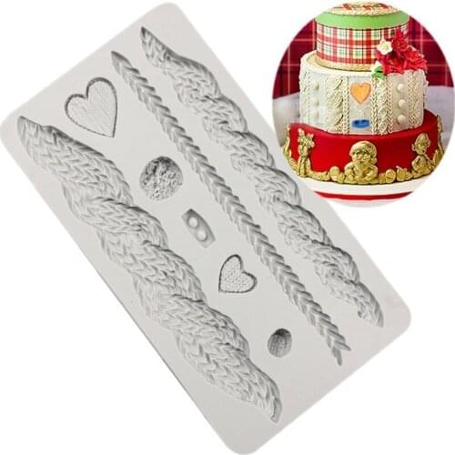 2019 NEW DIY Silicone Cake Mold Weaving Emboss Fondant Chocolate Soap Molds Cake Decorating Tools Baking Accessories