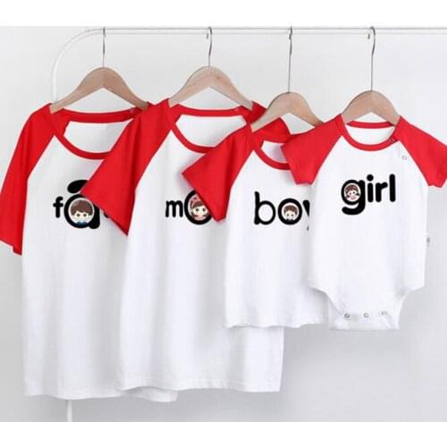 New 2021 Family Look Family Matching Outfits T-shirt Clothes Mother Father Son Daughter Kids Baby Summer Letter Printing T-shirt