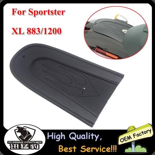 New Black Leather Flame Rear Fender Bib Cover cushion Fit For Harley Sportster XL 883 XL 1200 XL883 XL1200 2004-Up